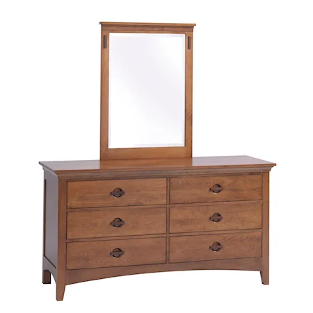 6 Drawer Dresser and Vertical Dresser Mirror